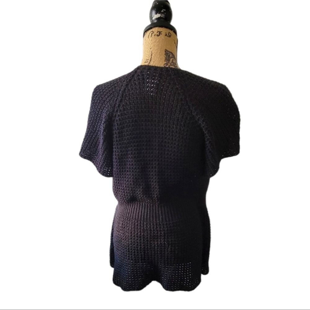 Small Angel Apparel black open knit pullover low cut sweater - Picture 2 of 3